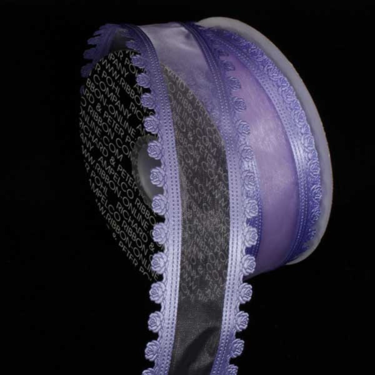 The Ribbon People Purple Floral Edge Wired Craft Ribbon 1.5" x 80 Yards